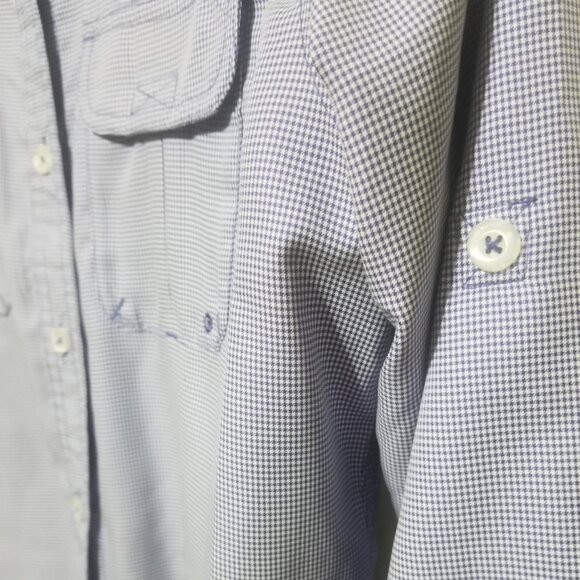 Cabela's Top, Plaid Shirt, Blue, White, Medium, Casual - Picture 3 of 6